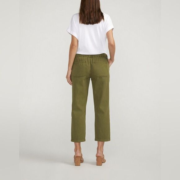 JAG Chino Tailored Cropped Pants Size 14 Moss - Picture 2 of 3